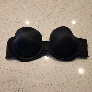 Maidenform Bra 34B Black Underwire Padded Strapless SE69900 * No Straps